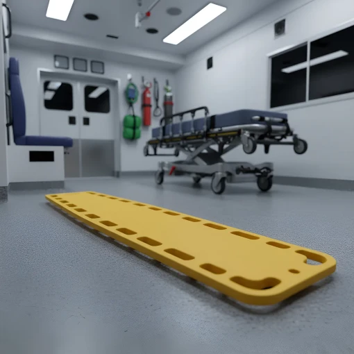 CAMILLA DE PLASTICO AMARILLA C/ INMOVILIZADOR ARAÑA - Imagen 2