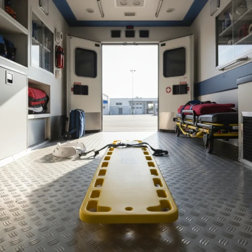 CAMILLA DE PLASTICO AMARILLA C/ INMOVILIZADOR ARAÑA - Imagen 3