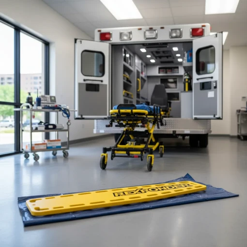 CAMILLA DE PLASTICO AMARILLA C/ INMOVILIZADOR ARAÑA - Imagen 4