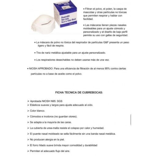 MASCARILLA TIPO CONCHA N95 - Imagen 2