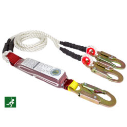 SAR-D Linea de vida amortiguador cuerda trenzada doble gancho 5/8″ diámetro