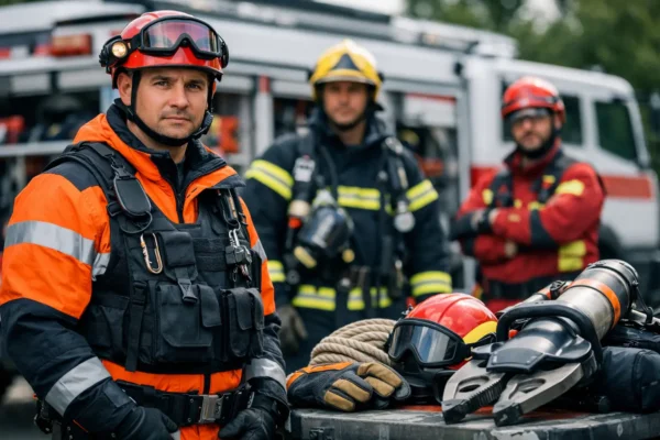 Equipo profesional para protección civil operativo